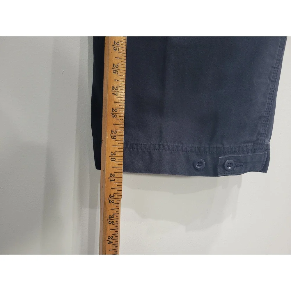 Gap Mens Loose Fit Baggy 90's Cargo Pants Navy Blue Cotton Canvas Workwear 35x30